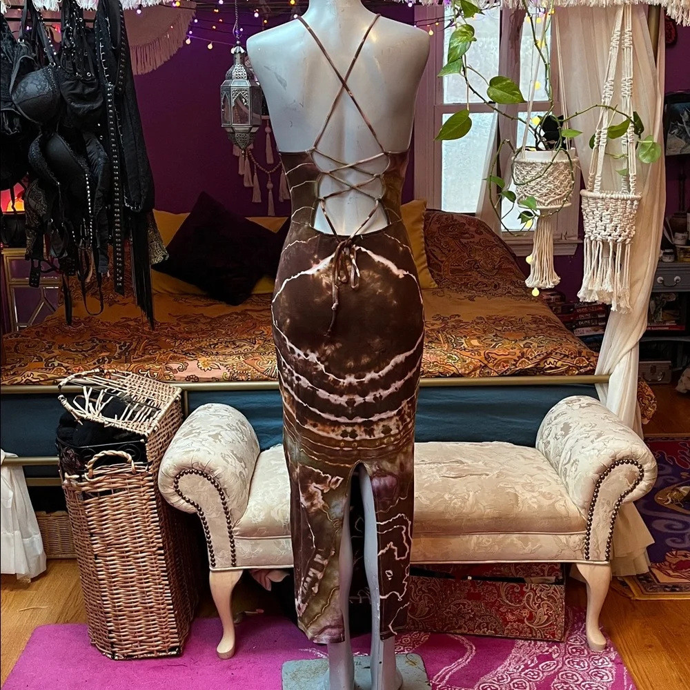 Katya Moon Dyes Eclipse tie-dye dress lace up back - Picture 3 of 3